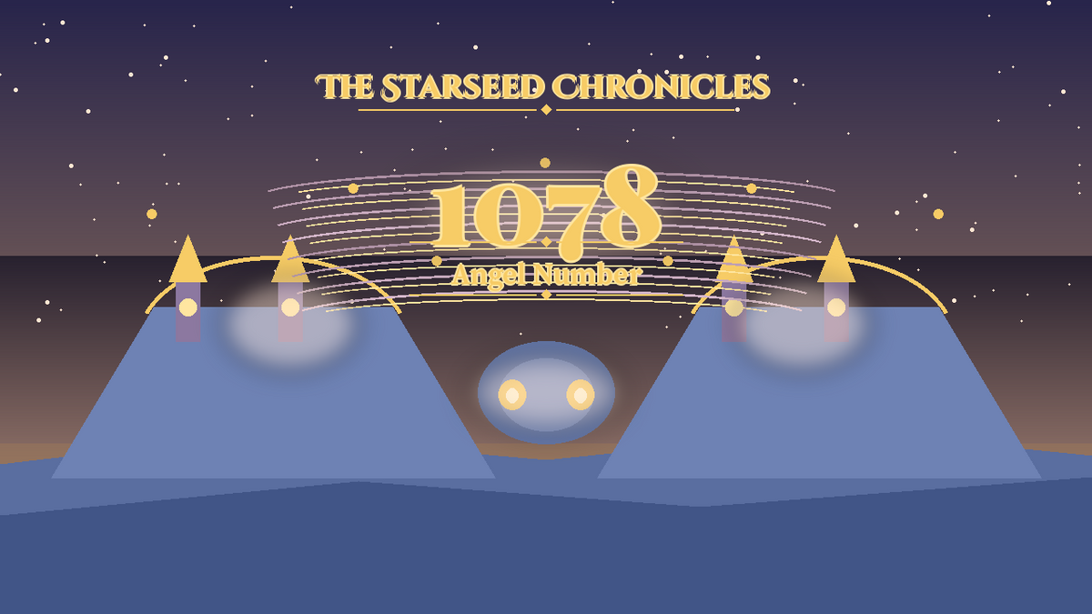 Angel Number 1078: The Starseed Chronicles Style H, Moon Crystal Village Seer Coin Cascade