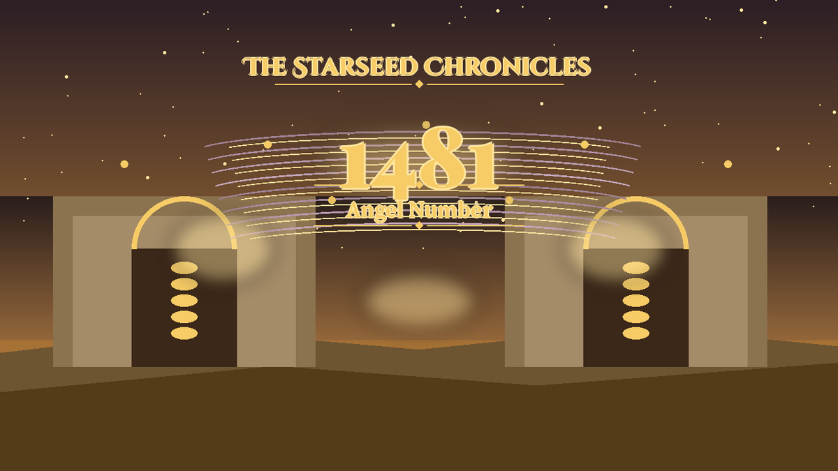 Angel Number 1481: The Starseed Chronicles Style H, Soft Carnival Meadow Vault Dawn Gate