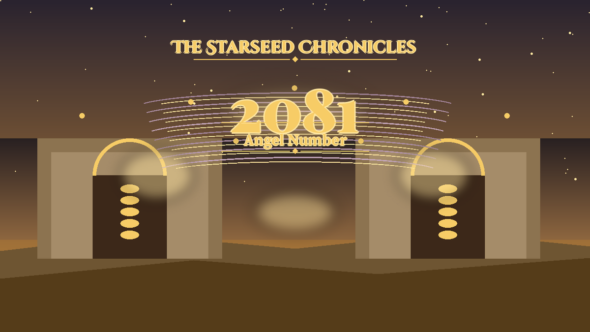 Angel Number 2081: The Starseed Chronicles Style H, Moon Crystal Village Vault Dawn Gate