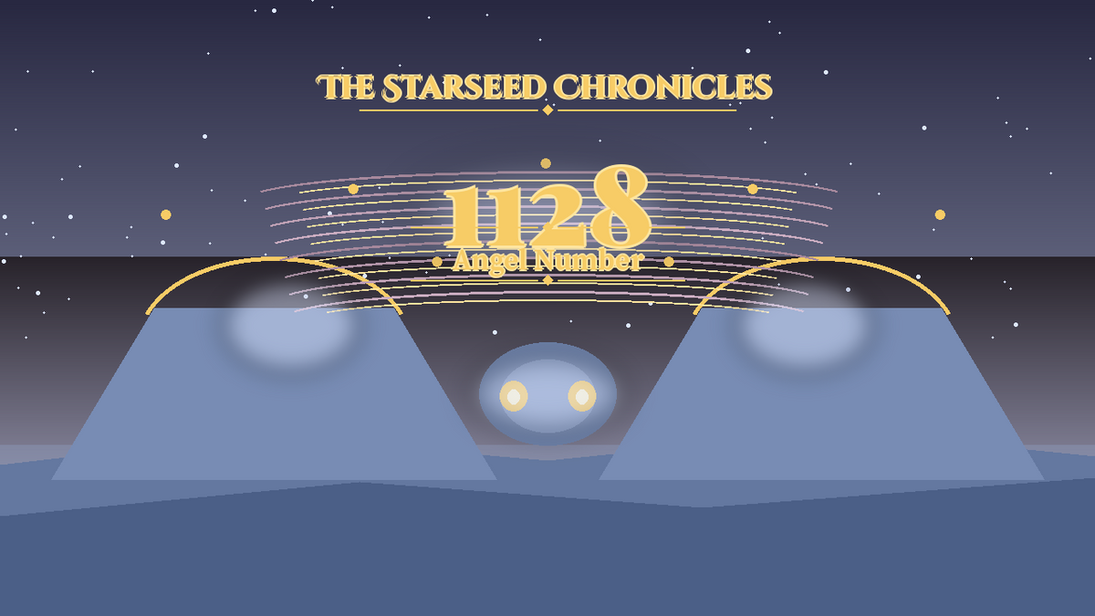 Angel Number 1128: The Starseed Chronicles Style H, Opal Forge Overlook Twin Coin Cascade