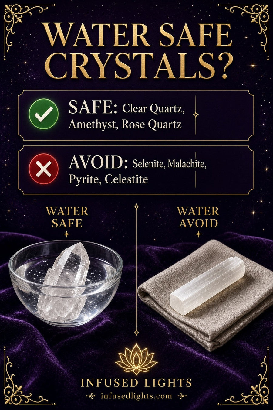 Water Safe Crystals: Which Stones Can Get Wet and Which Cannot