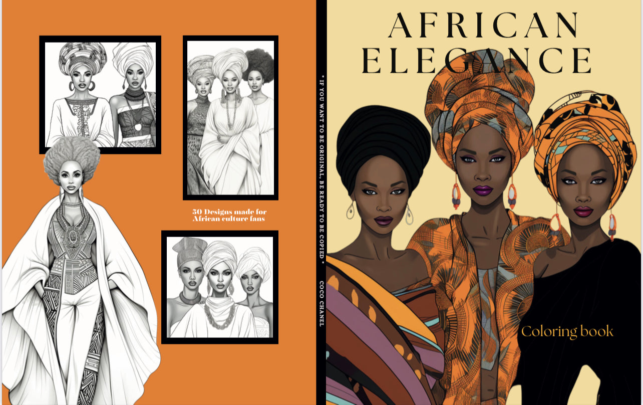 African Elegance Coloring Book