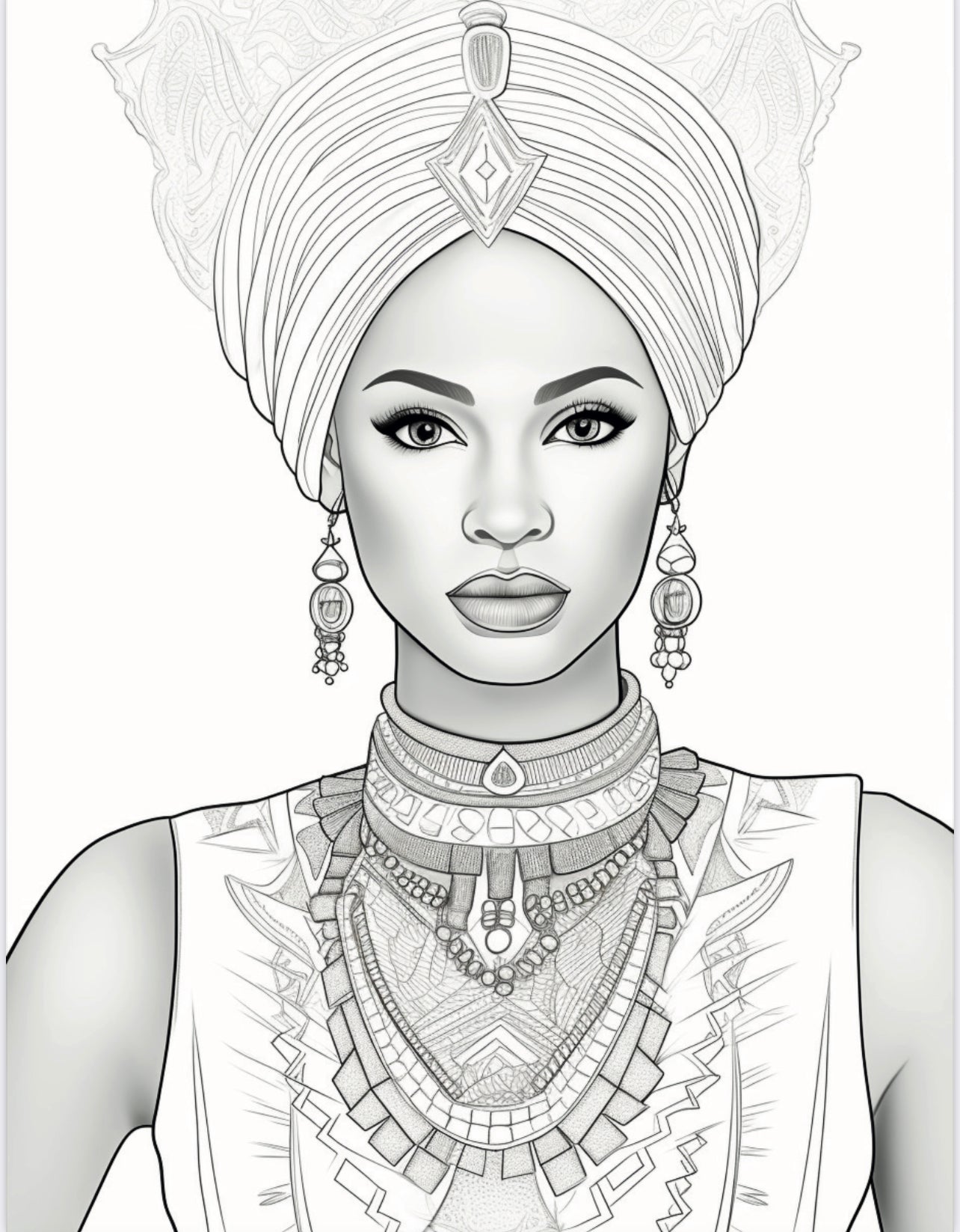 African Elegance Coloring Book