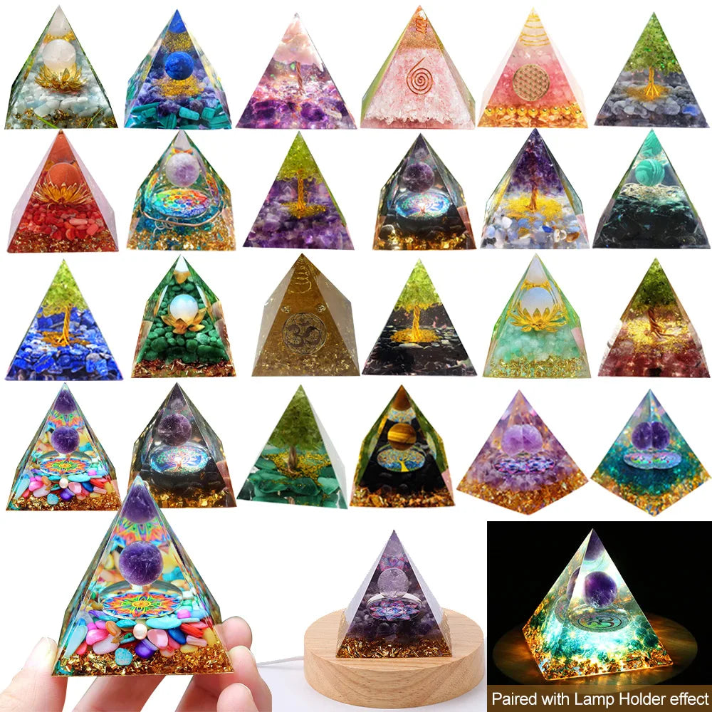 Pyramid Orgone Healing Crystals Energy Generator (20+ designs)