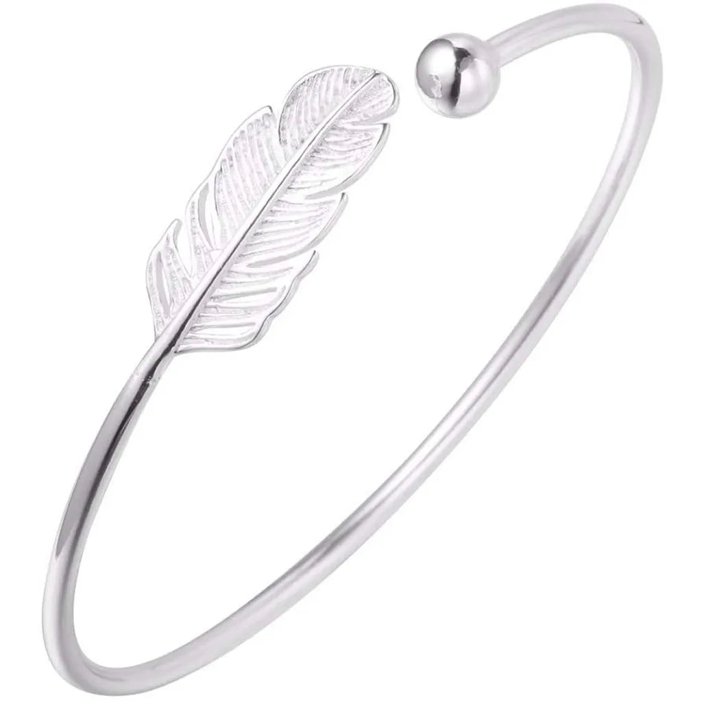 Angel Feather Adjustable Cuff Bracelet