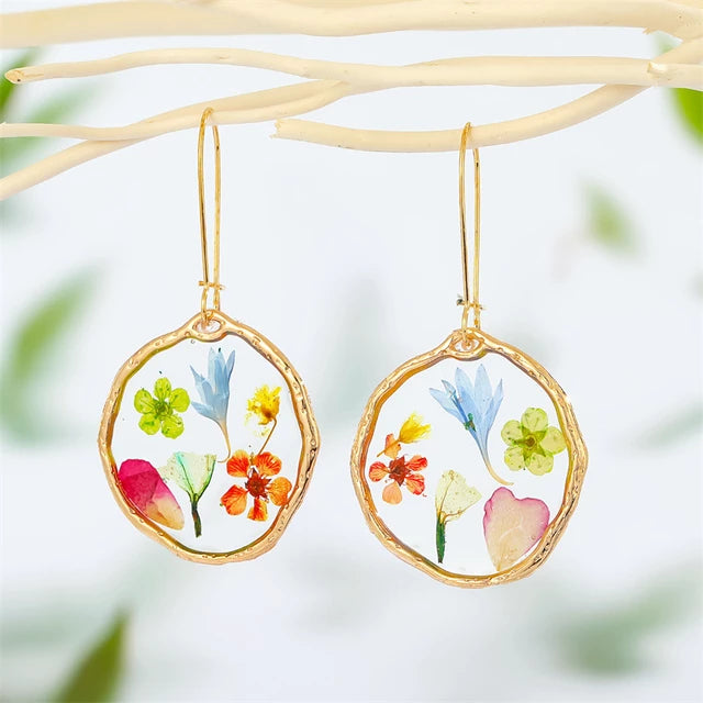 Dried Flower Fairy Dangle Earrings