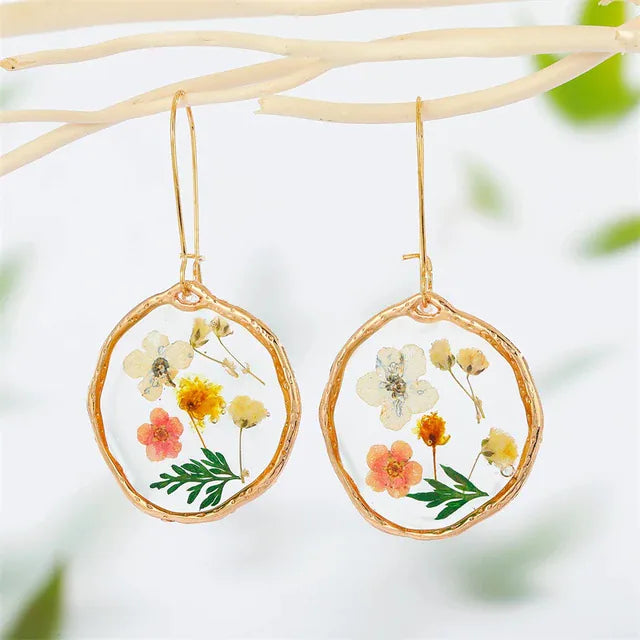 Dried Flower Fairy Dangle Earrings