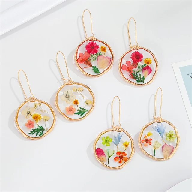 Dried Flower Fairy Dangle Earrings